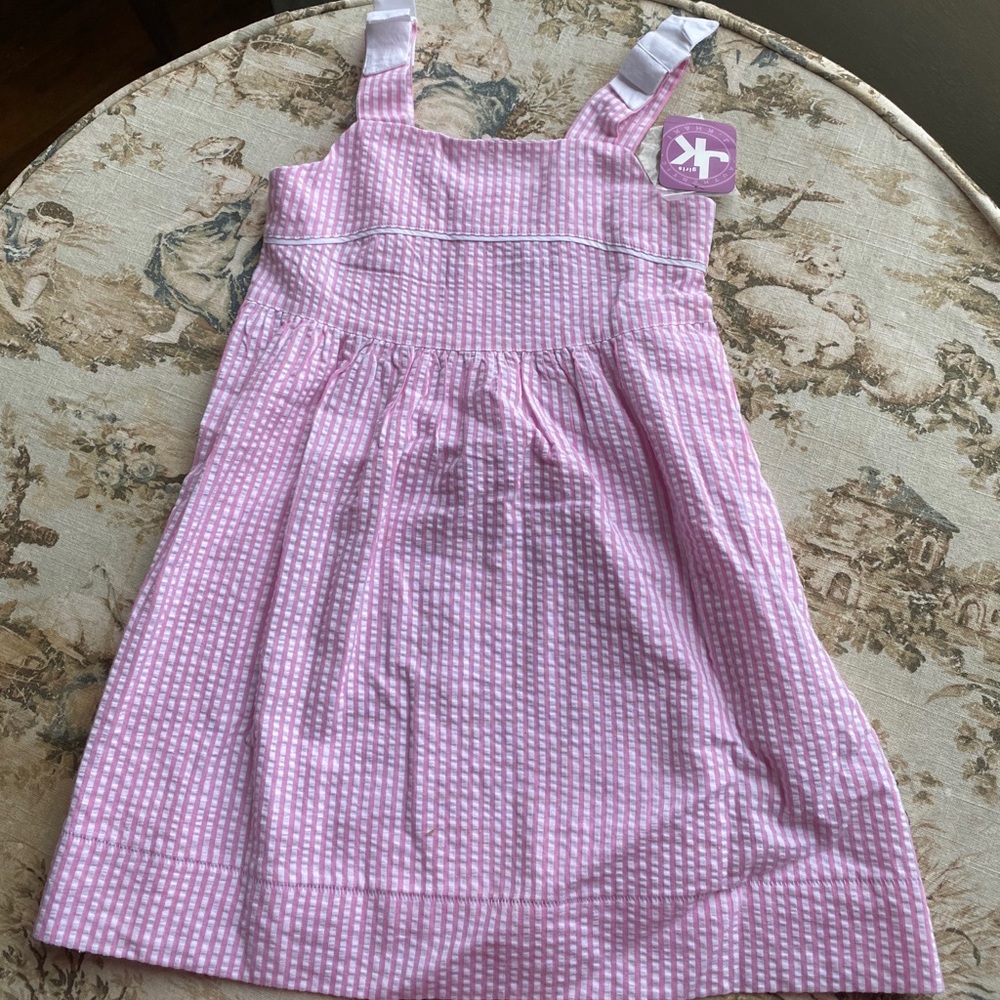 J. Khaki pink seersucker dress